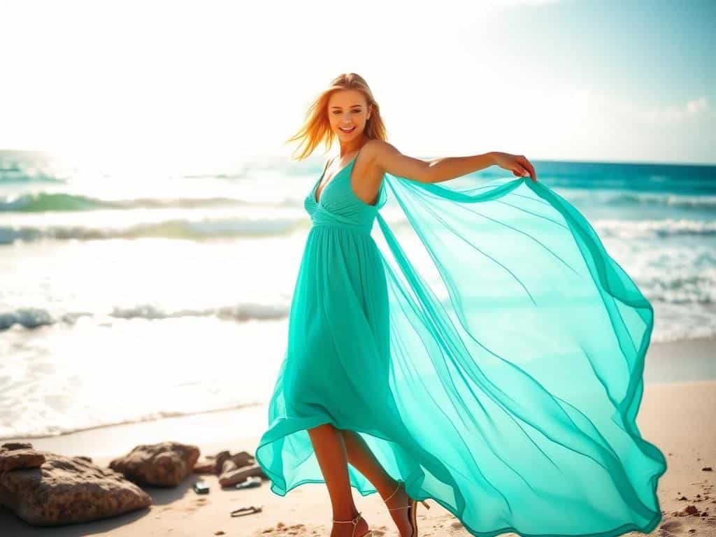 Sommerkleid Damen Türkis