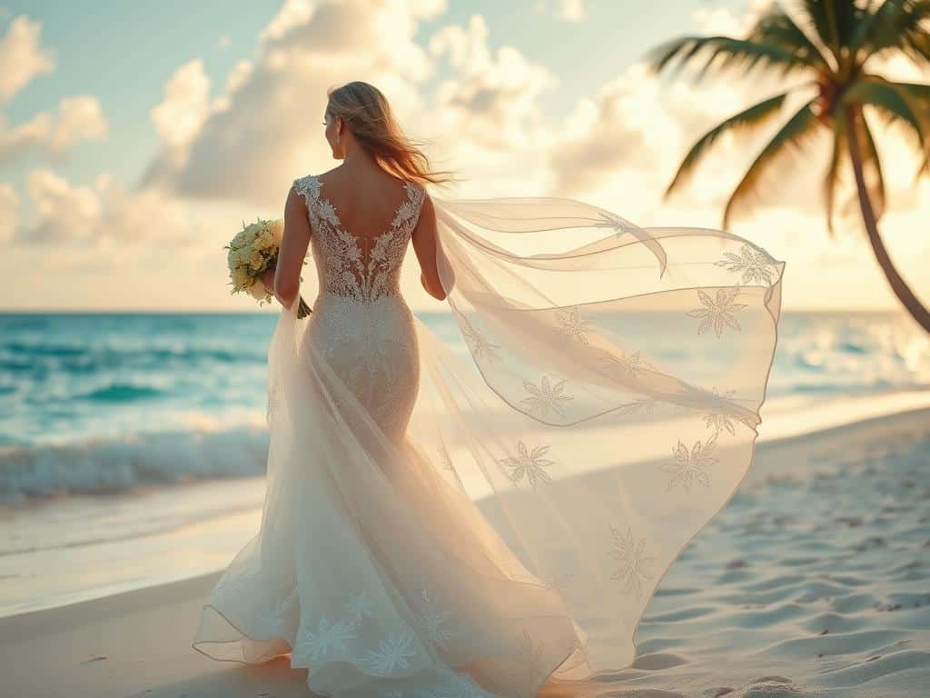 Brautkleid aus Spitze für Strandhochzeit