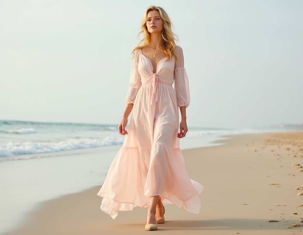 Edles Strandkleid in A-Linie