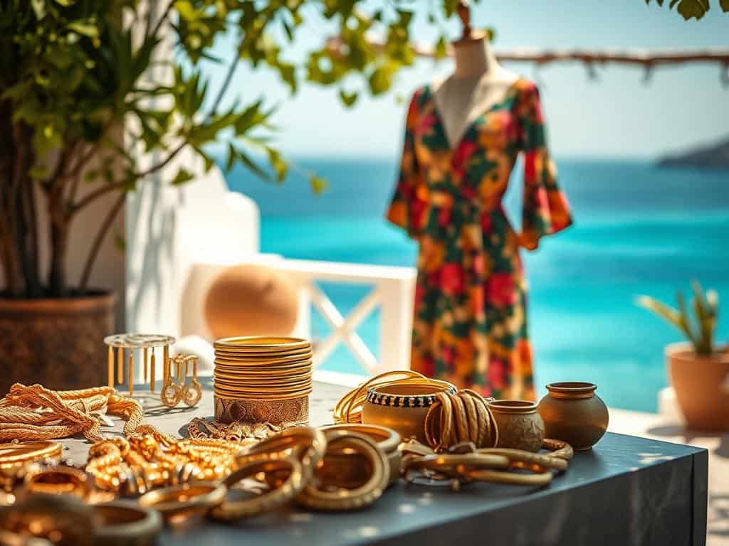 Goldene Accessoires für Ibiza Style Kleider