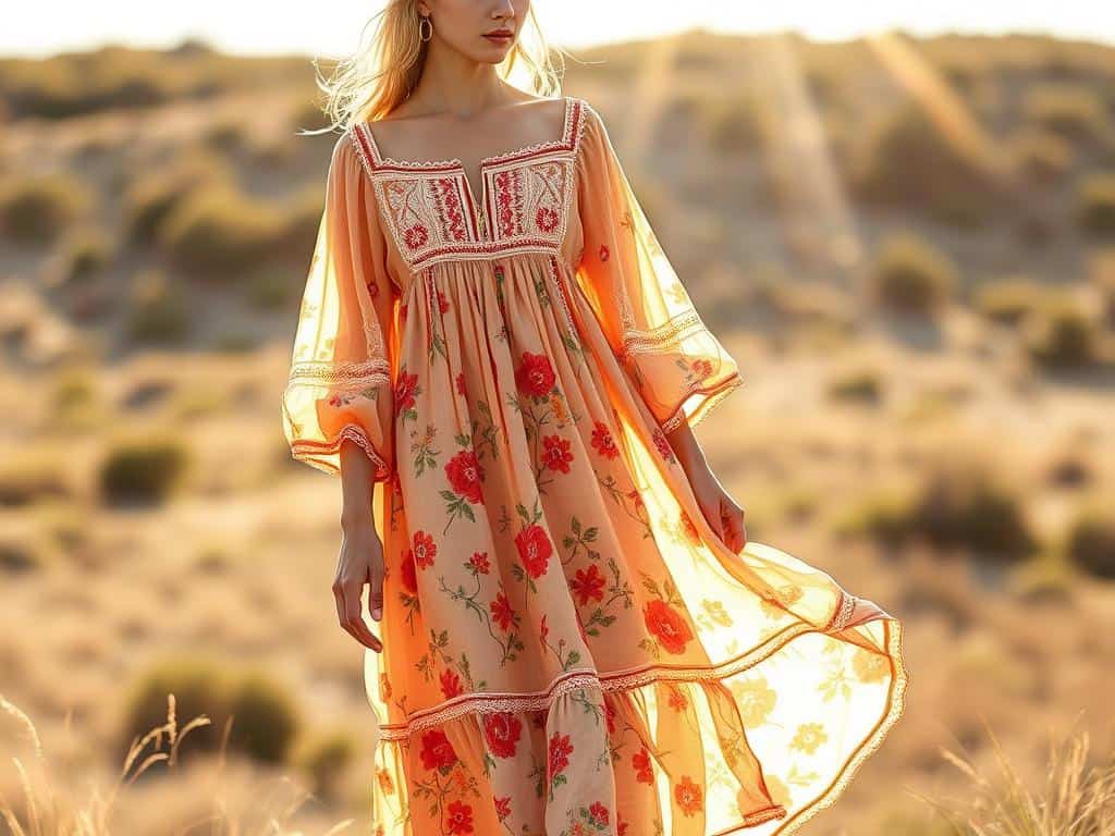 Ibiza Style Kleid mit folkloristischen Details