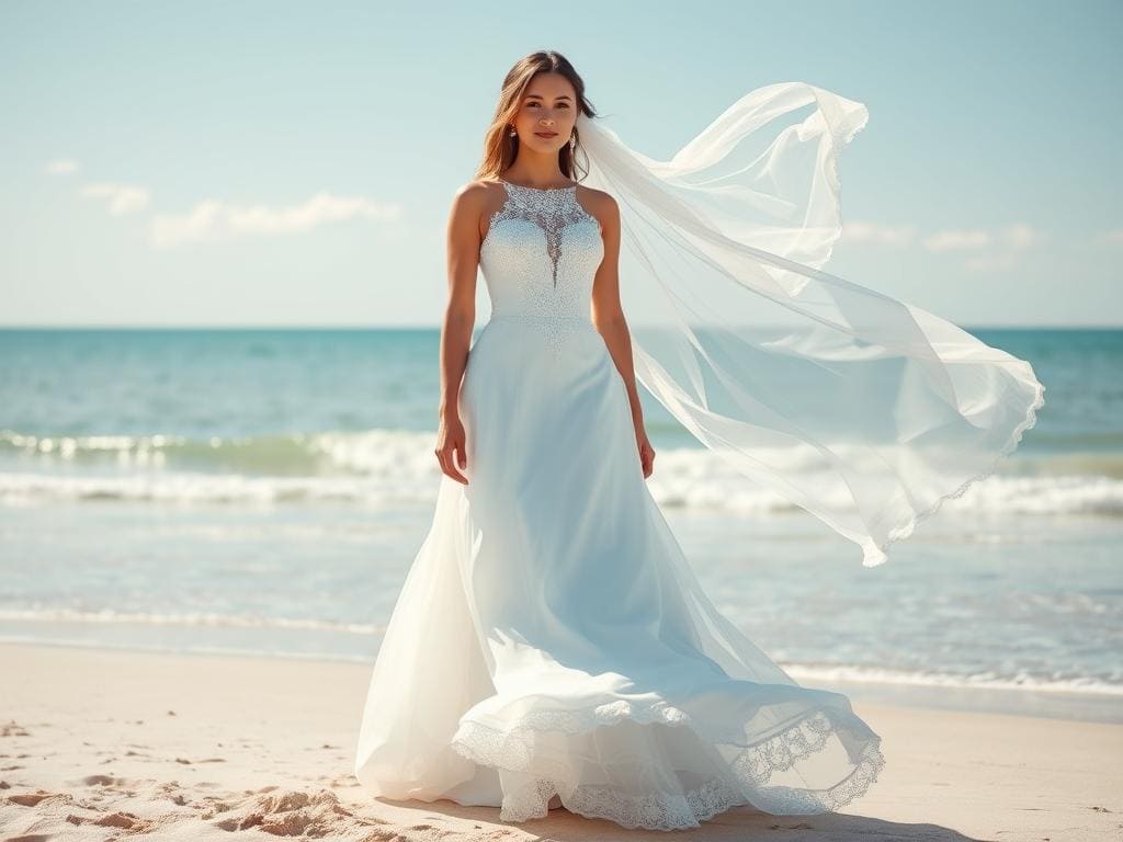 Du betrachtest gerade Outfit für die Braut bei einer Strandhochzeit