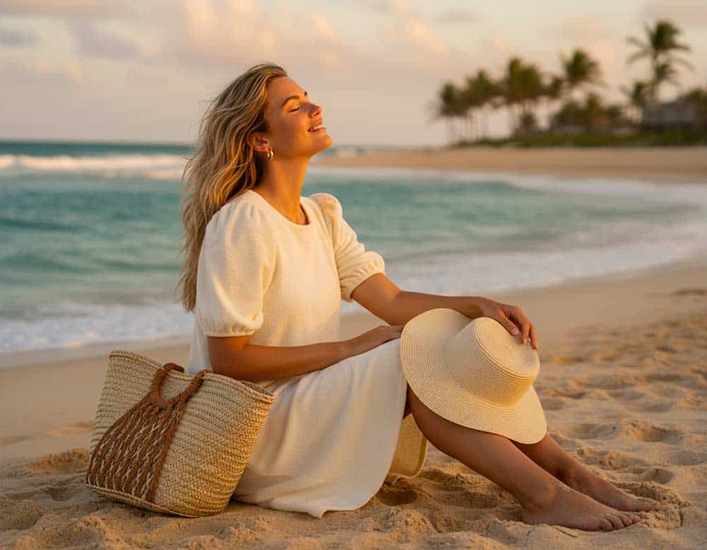 Frottee Strandkleid mit kurzen Puffärmel