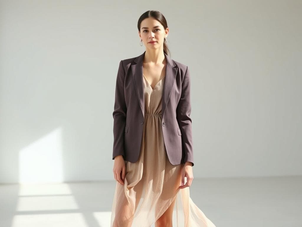Blazer und Kleid Kombination