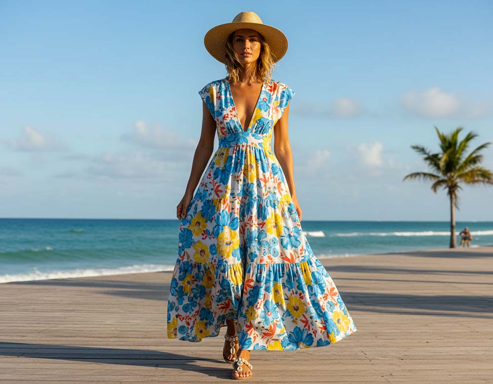 Maxi-Schnitt beim Sommerkleid Maxi-Schnitt beim Sommerkleid