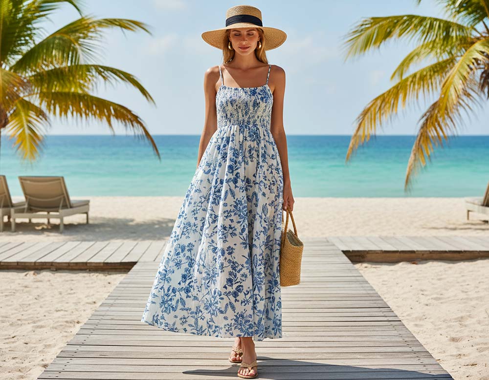 Sommerlicher Maxi-Schnitt beim Kleid Sommerlicher Maxi-Schnitt beim Kleid