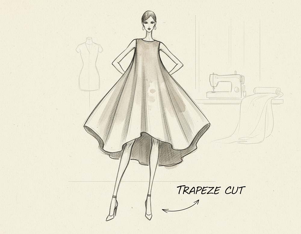 Trapez-Schnitt beim Kleid