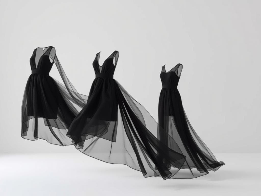 schwarz transparentes Kleid Designvarianten schwarz transparentes Kleid Designvarianten