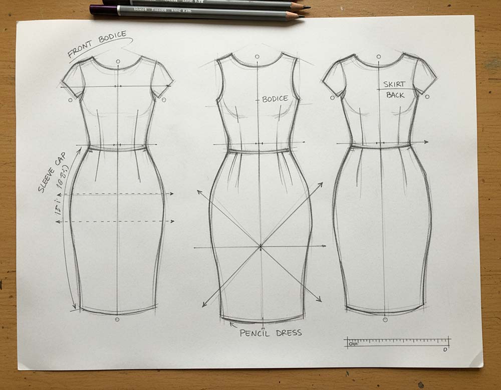 Bleistift-Schnittmuster