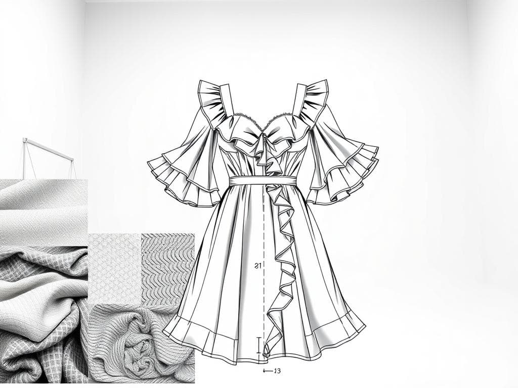Design Rüschenkleid Schnitt
