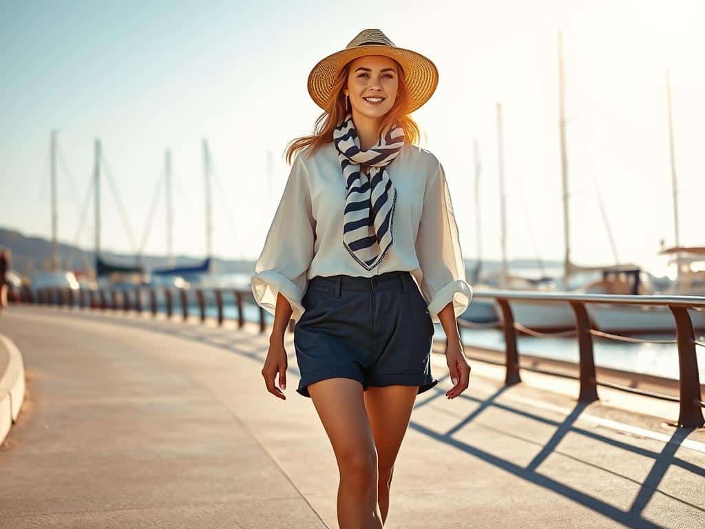 Freizeit-Outfit maritimer Stil Sommer