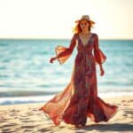 Traumhaftes Maxi Strandkleid für den Urlaub