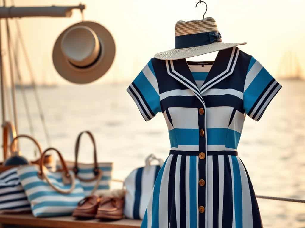 Streifen und Symbole maritime Mode