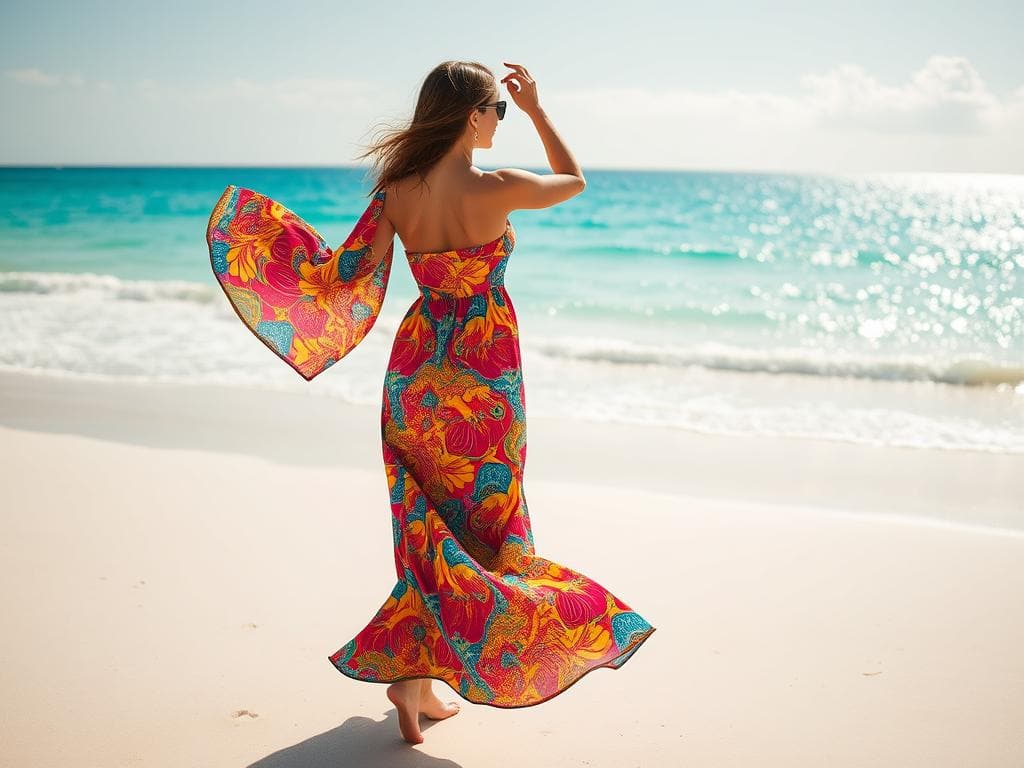 Farbenfrohes Strandkleid Statement