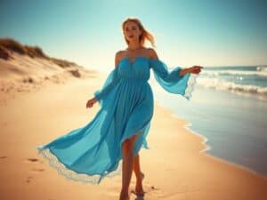 Mehr über den Artikel erfahren Strandkleid Blau – Ihr Begleiter für sonnige Tage
