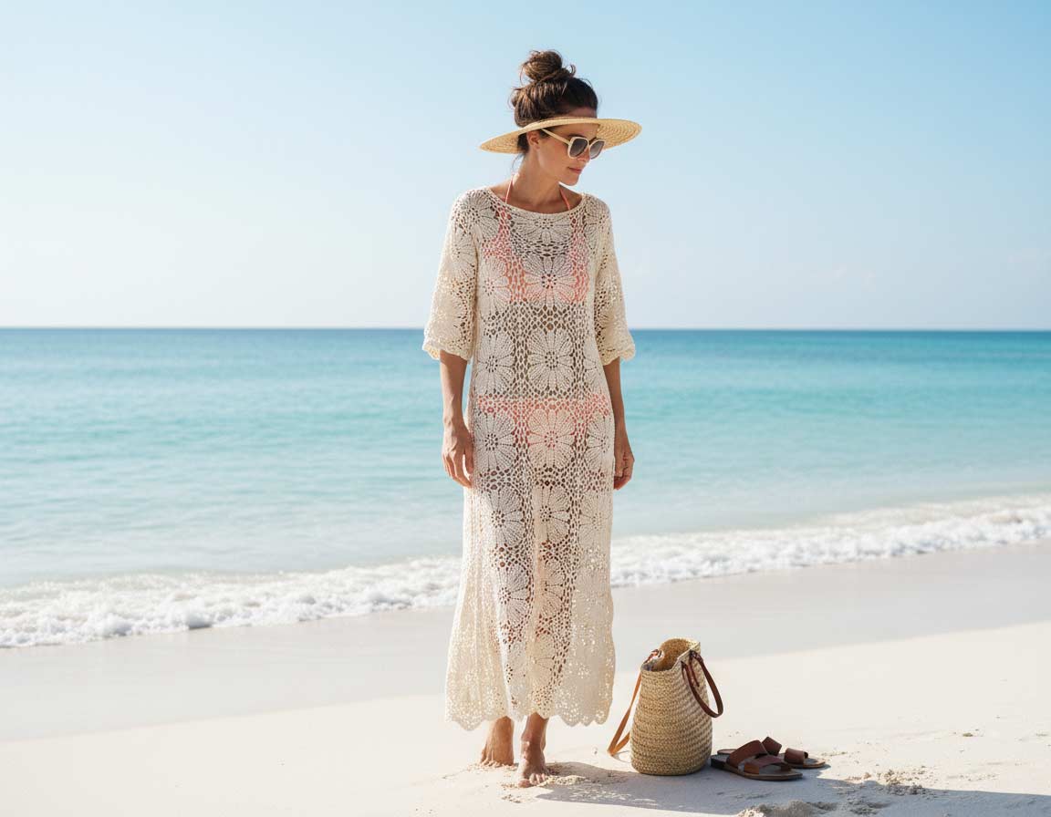 Schönes Sommerkleid gehäckelt Schönes Sommerkleid gehäckelt