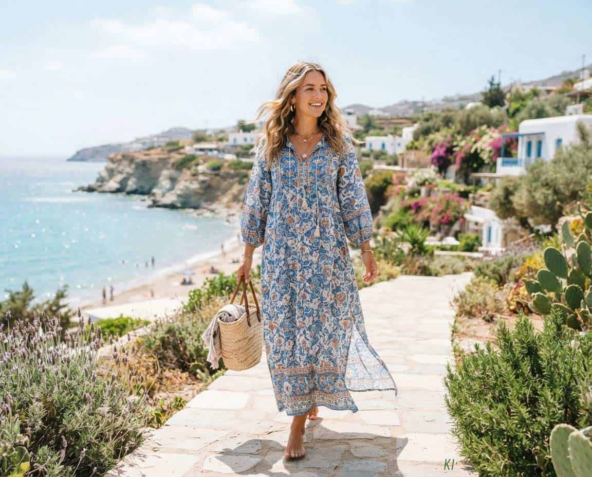 Luftiges Maxi Tunika Kleid Luftiges Maxi Tunika Kleid
